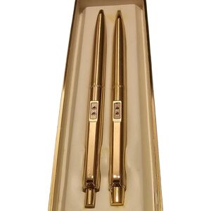 1960s Rare Vintage Papers Mate Gold Plated Pen Pencil Set